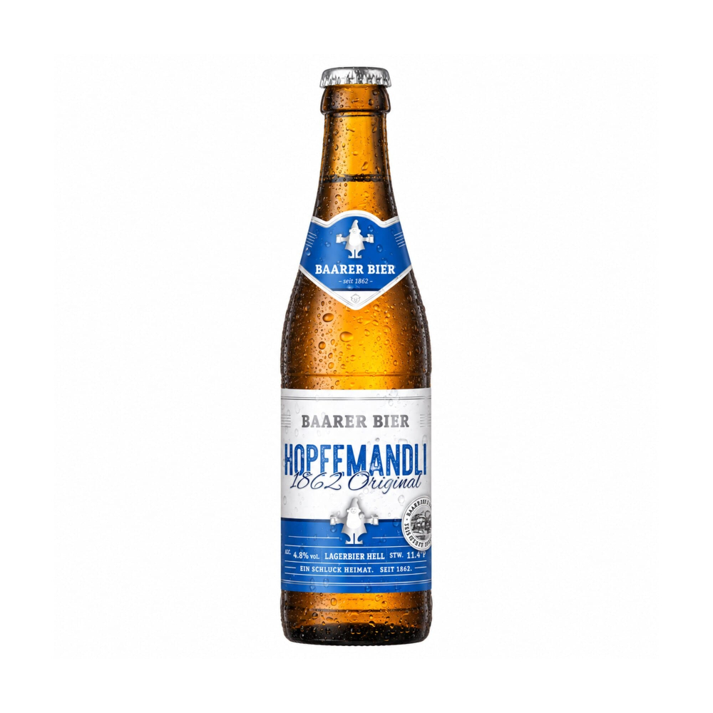 Baarer Bier Hopfenmandli 33cl und 33cl Flaschenansicht